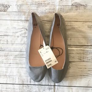 H&M Grey Suede Flats Size 8